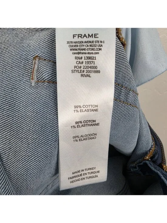 FRAME The Wide Jeans High Rise Wide Leg Ankle Rival Blue Size 31 - Picture 12 of 14